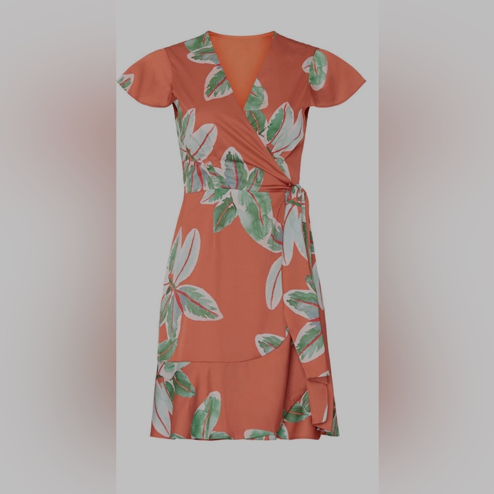 Hutch Coral Floral Mini Dress